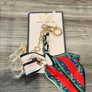 Gold Horse and Ribbon Bag Charm Key Chain